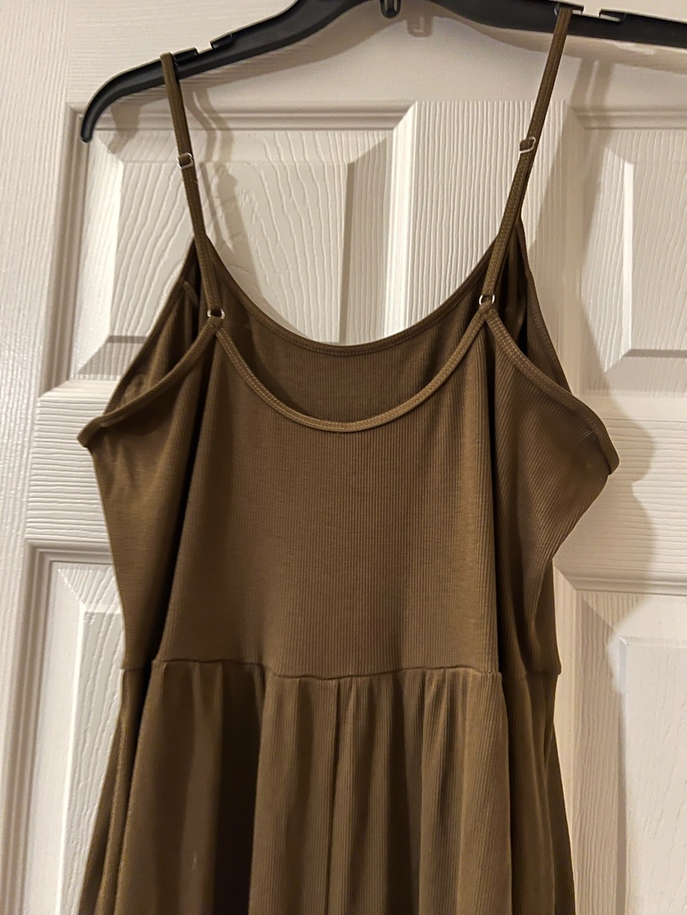 Army Green/Olive Ribbed Spaghetti Strap wide leg jumpsuit #160 - Picture 6 of 12